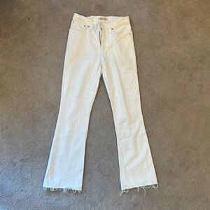 Madewell white cropped jeans.